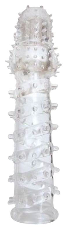фото Насадка bior toys crystal sleeve ee-10094 закрытая с шипами прозрачный 13,5 см
