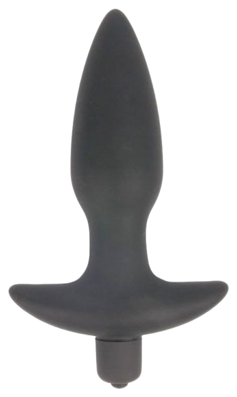 фото Черная коническая анальная вибровтулка erokay 11 см