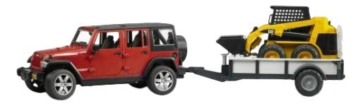 Внедорожник Bruder Jeep Wrangler Unlimited Rubicon c прицепом bruder тягач с прицепом–платформой man с колёсным экскаватором–погрузчиком jcb 4cx