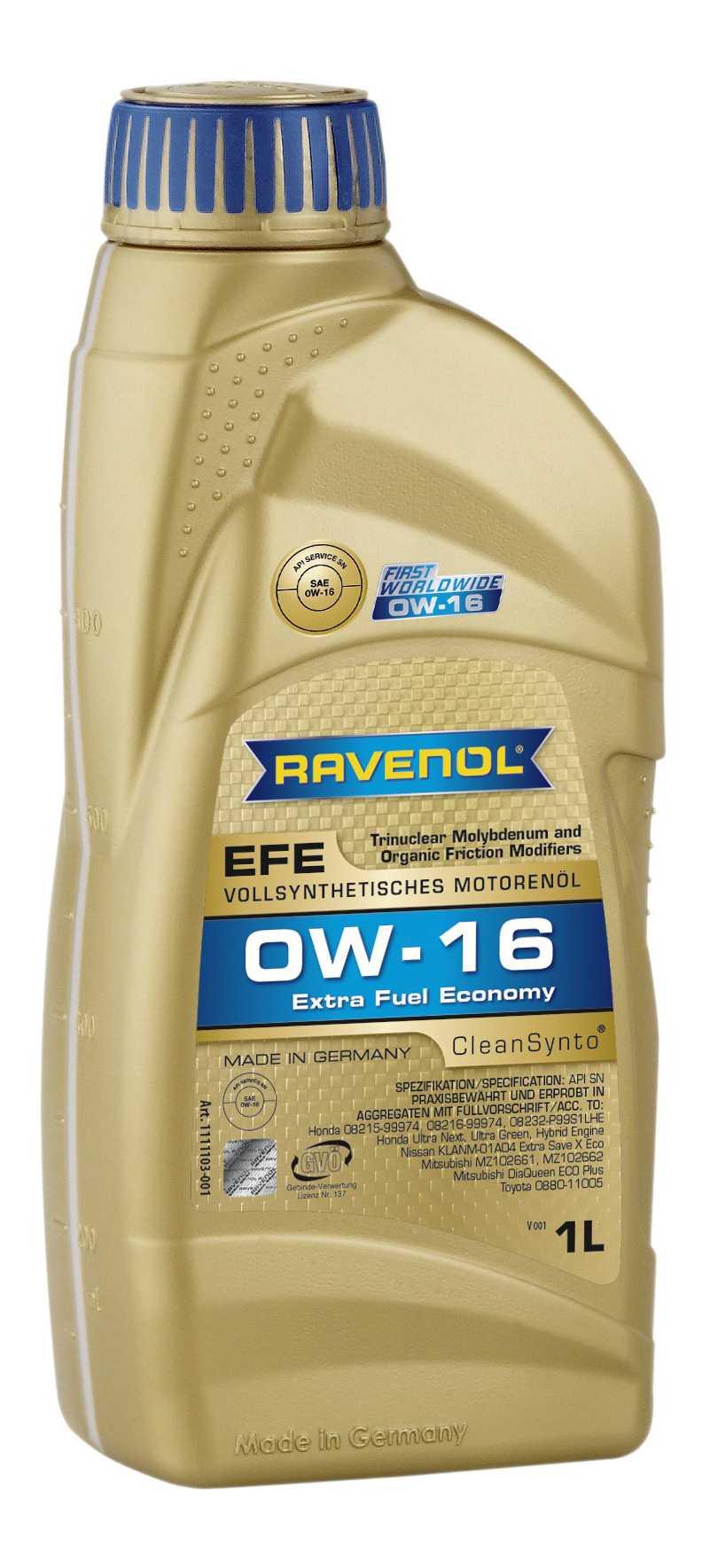 фото Моторное масло ravenol efe extra fuel economy sae 0w-16 1л