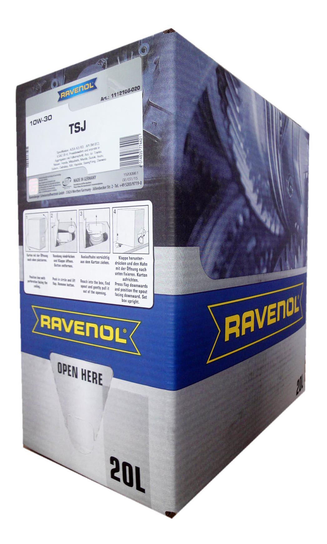 фото Моторное масло ravenol tsj sae 10w-30 20л