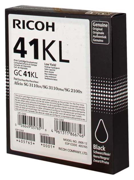 фото Картридж для лазерного принтера ricoh gc 41kl, черный, оригинал