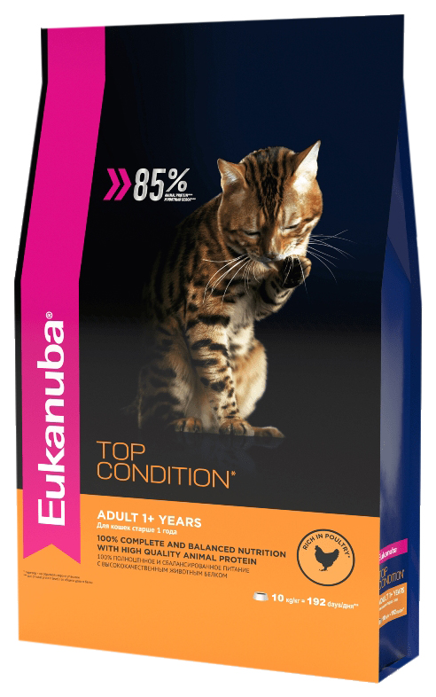 Сухой корм для кошек Eukanuba Top Condition, домашняя птица, 10кг