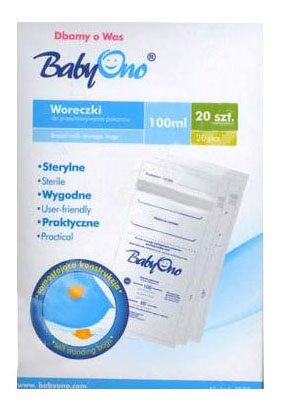 

Пакеты для хранения грудного молока BabyOno Пакеты 20 шт., 20 шт