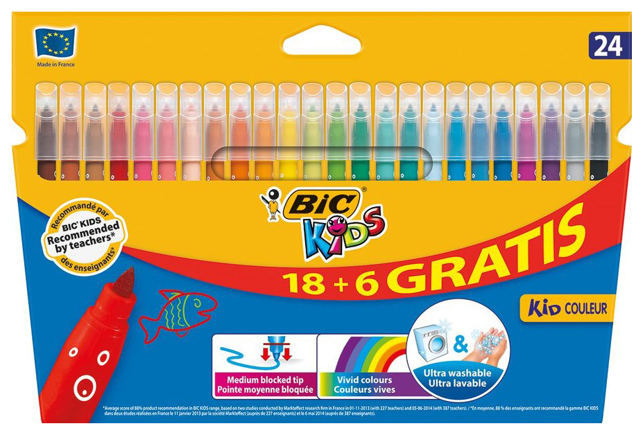 

Набор фломастеров BIC Kid Couleur 12+6 цветов, Kid Couleur