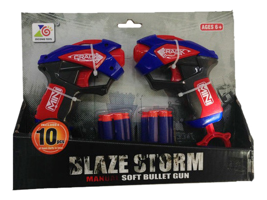 фото Бластер zecong toys стреляющий мягкими снарядами 10 шт. 28,5x6x21,5 см