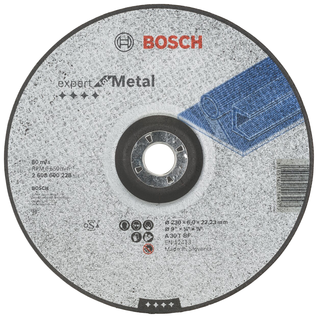 Диск обдирочный Bosch МЕТАЛЛ 230Х6 мм 2608600228