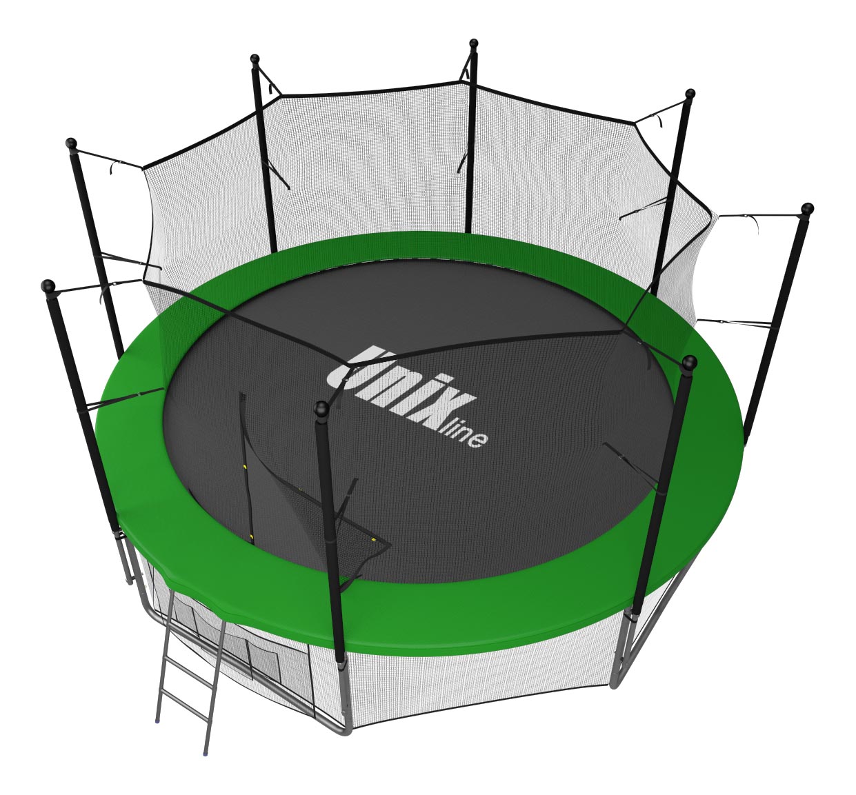 

Батут Unix Line Inside с сеткой и лестницей 305 см, green, Line Inside