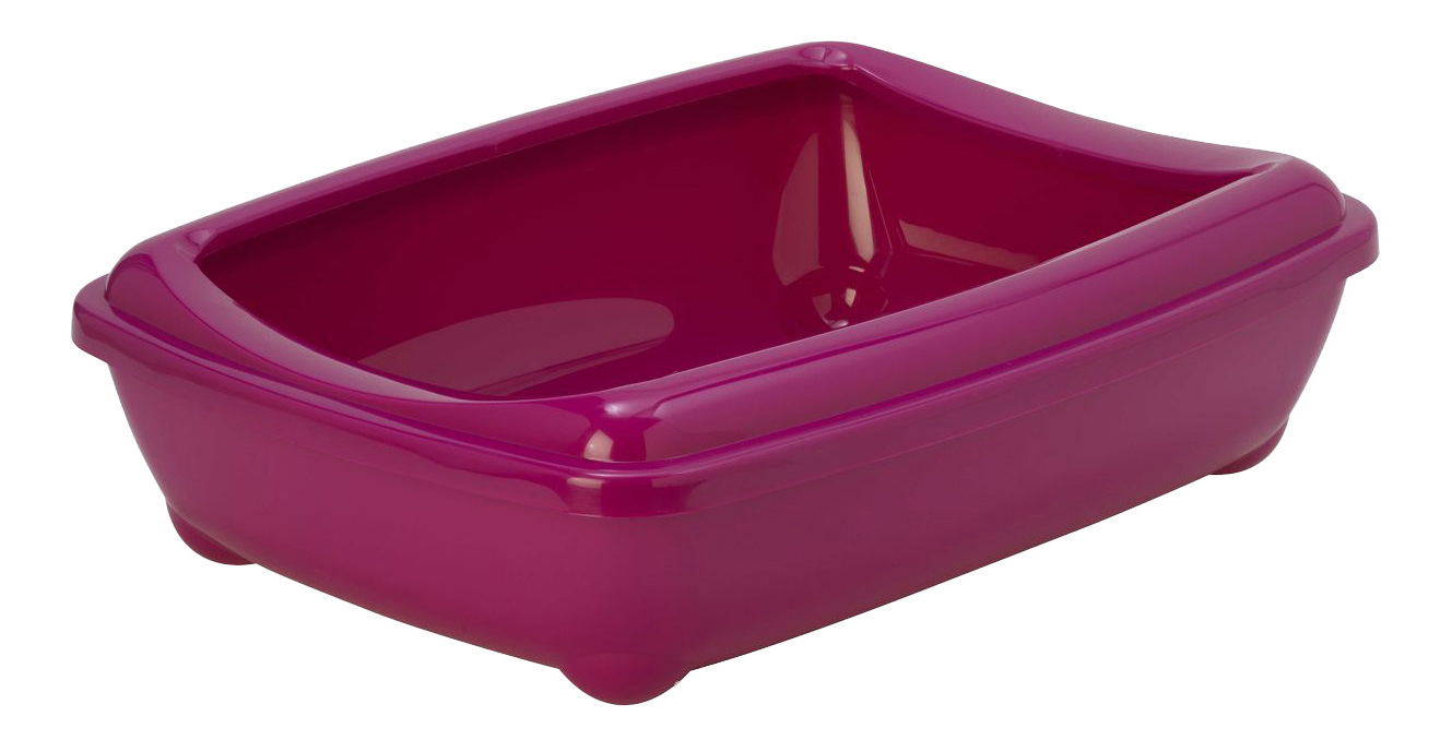 Лоток для кошек MODERNA Arist-o-tray с высоким бортом, ярко-розовый, 50 х 38 х 14 см