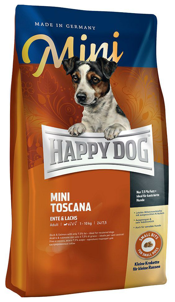 фото Сухой корм для собак happy dog supreme mini toscana, для мелких пород, утка, 1кг