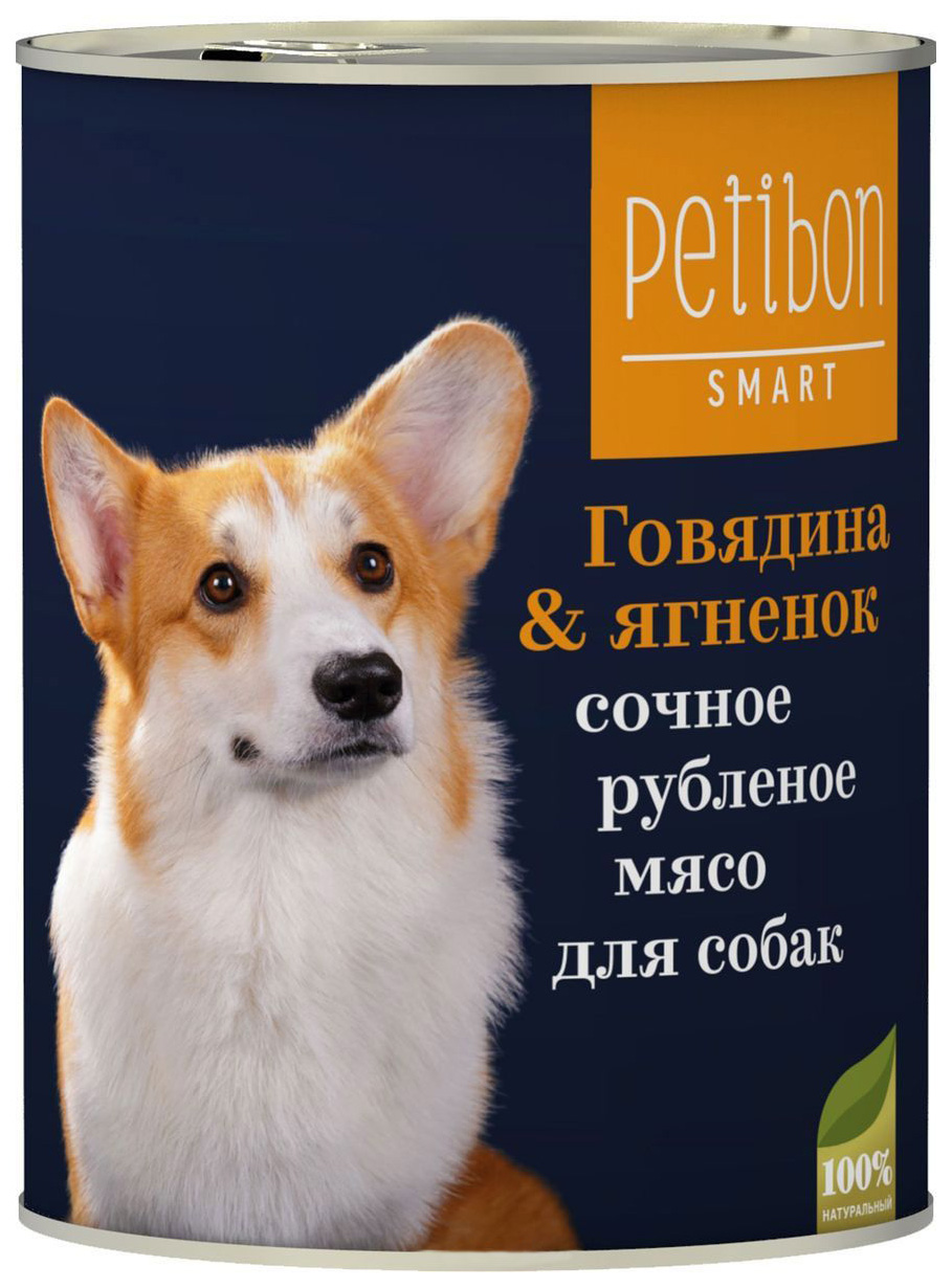 фото Консервы для собак petibon smart, говядина, ягненок, 410г