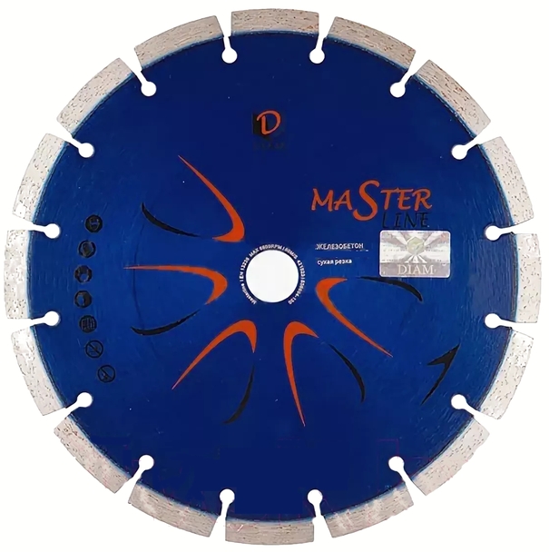 Диск отрезной алмазный DIAM Master Line 230x2,4x10x22,2 железобетон 000501 диск отрезной алмазный diam гранит master line 230x2 4x10x22 2 000597