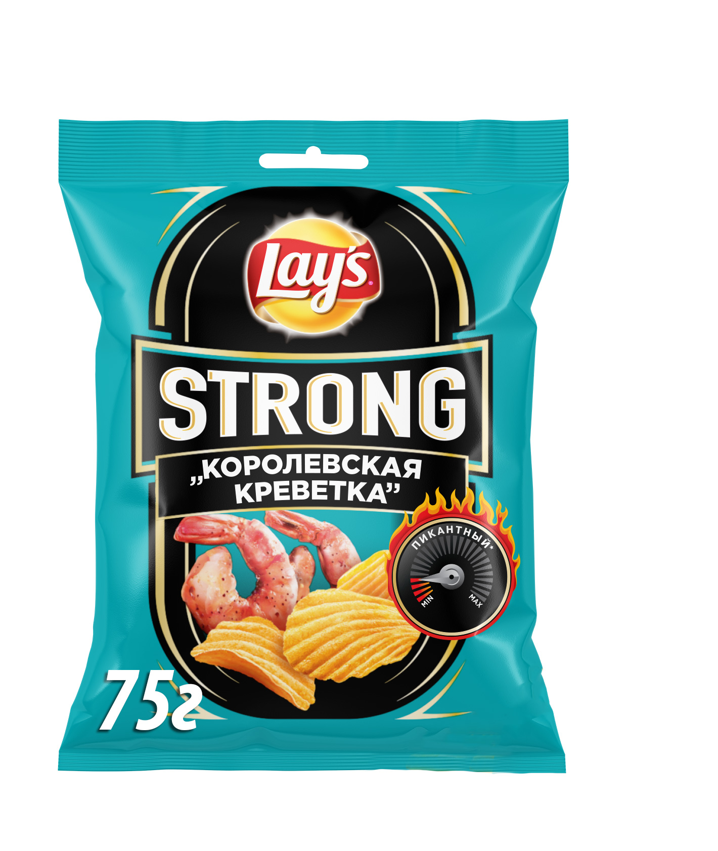 

Картофельные чипсы Lay's strong королевская креветка 75 г
