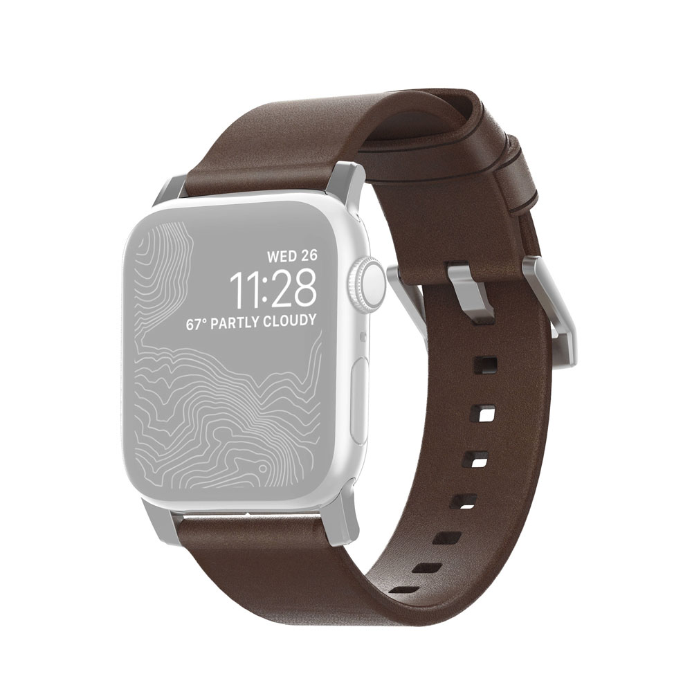 фото Ремешок nomad modern для apple watch 38/40 мм brown/silver