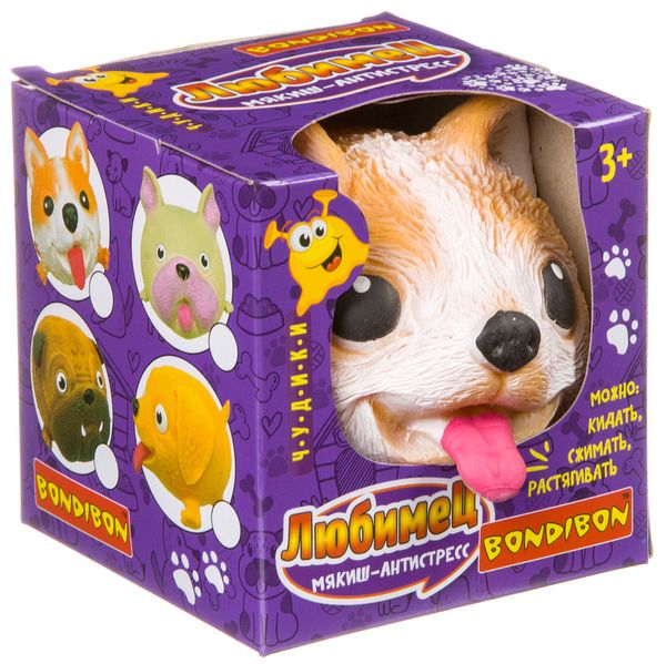 

Чудики Bondibon мякиш-антистресс «ЛЮБИМЕЦ», пойнтер, BOX 9x9x9см, Желтый