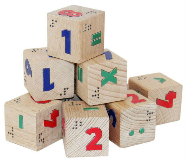 фото Развивающая игрушка краснокамская игрушка кубики цифры со шрифтом брайля