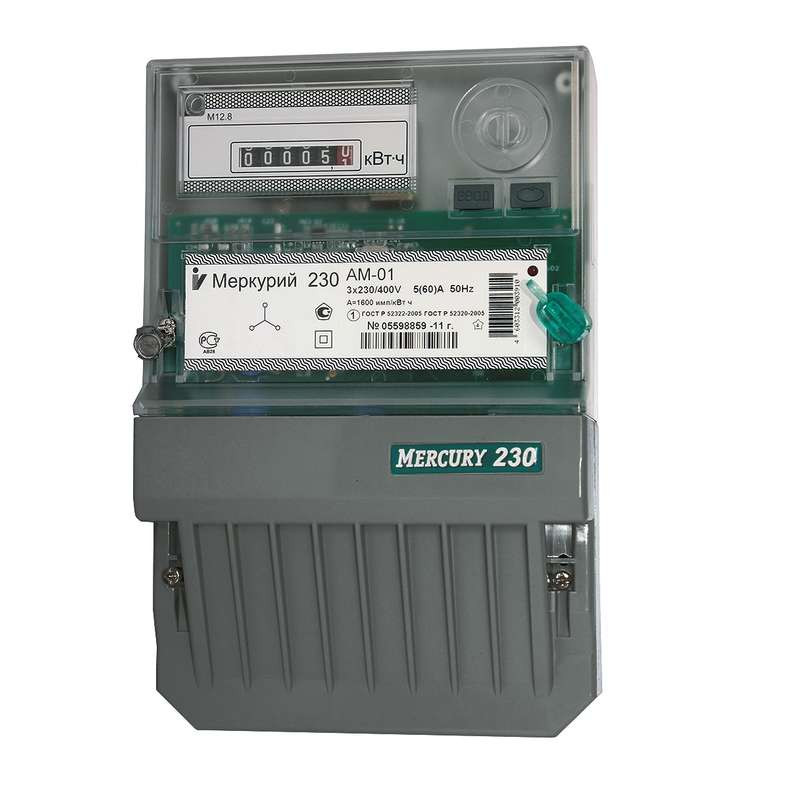 Счетчик электроэнергии Incotex Меркурий 230AM-01, 3 фазы, 1 тариф, 5А счетчик электроэнергии энергомера