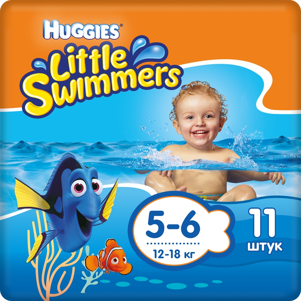 фото Подгузники huggies huggies little swimmers (12-18 кг), 11 шт.