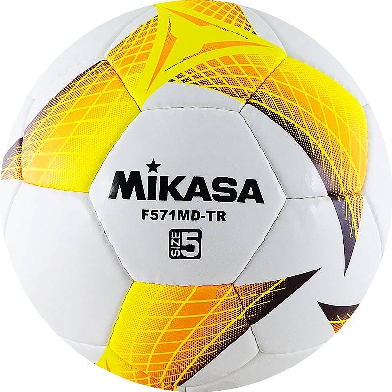 фото Футбольный мяч mikasa f571md-tr №5 white/yellow