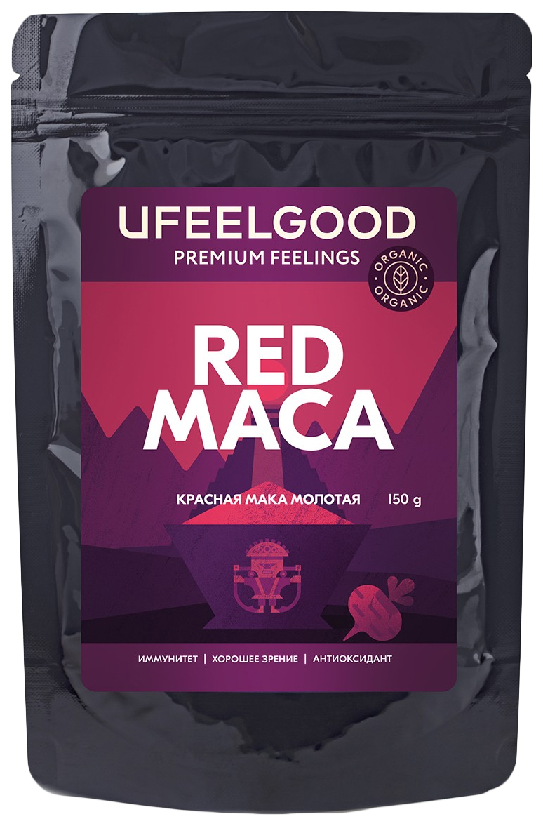 фото Мака красная молотая ufeelgood red maca powder organic