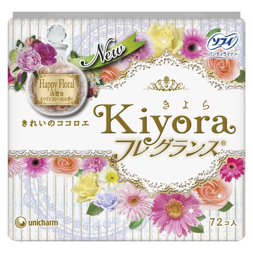 Ежедневные гигиенические прокладки с ароматом белых цветов UNICHARM Sofy Kiyora 72 шт.