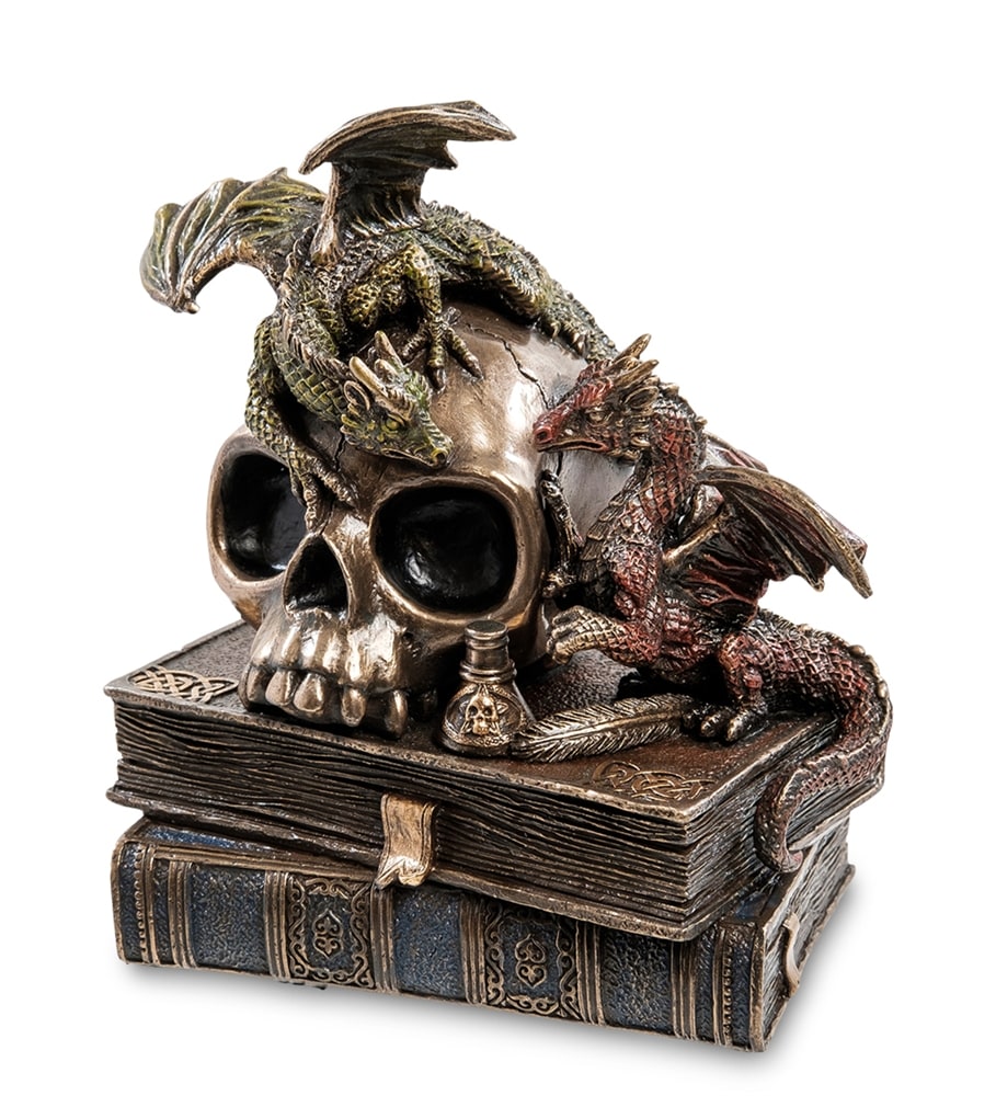 фото Статуэтка "драконы на черепе и книгах" veronese