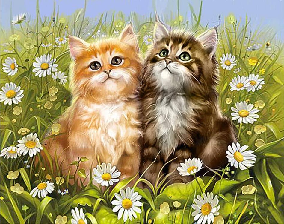 

Алмазная вышивка Гранни Летние котята, 38x48 см, Летние котята