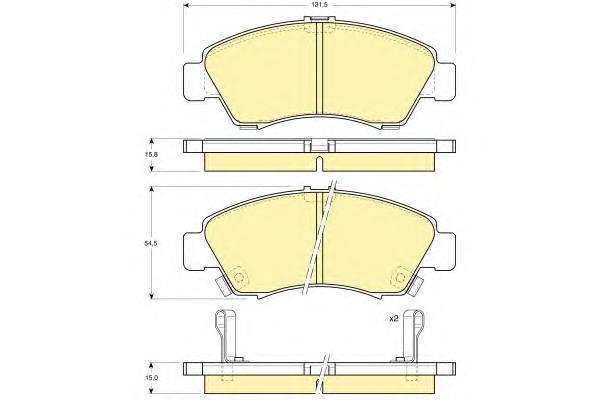 

Комплект тормозных колодок Girling 6111649