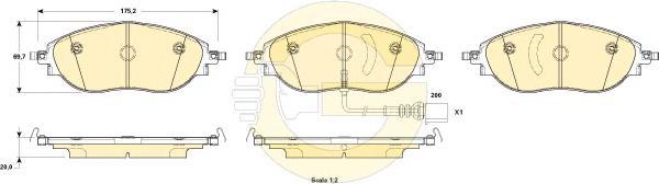 

Комплект тормозных колодок Girling 6119184