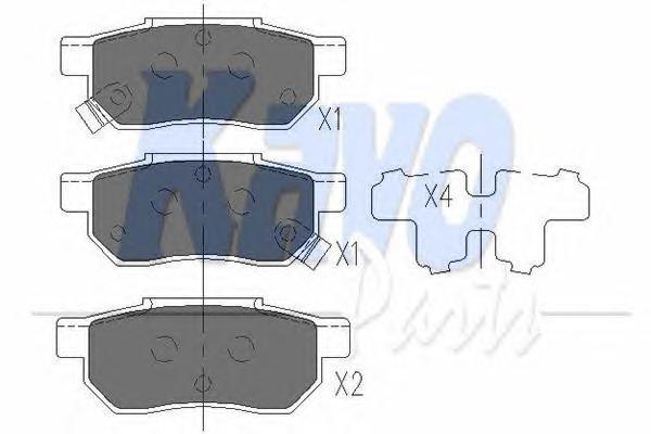 

Комплект тормозных колодок kavo parts KBP2007