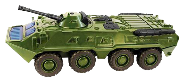 фото Машина военная playsmart инерционный металлический танк бтр-80 р49199 свет звук