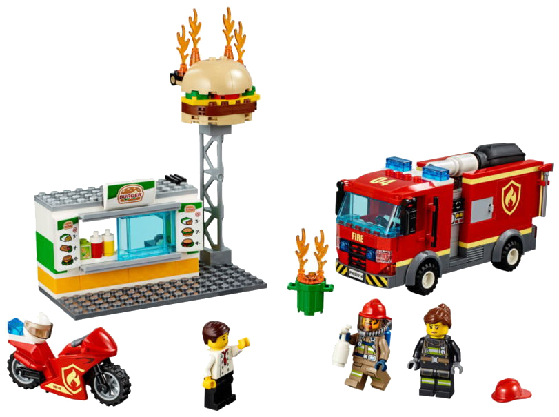 Конструктор LEGO City 60214 Пожар в бургер-кафе конструктор lego city 60214 пожар в бургер кафе