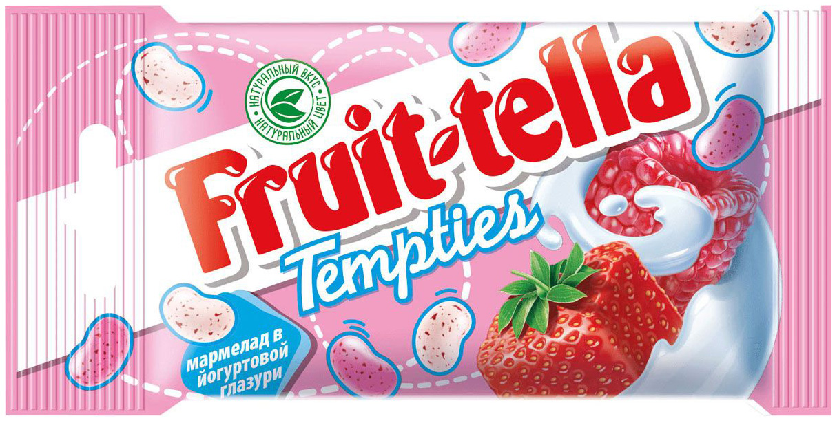 Конфеты Fruittella tempties со вкусами малины-клубники 35 г 15 штук