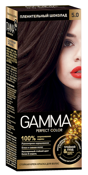 Краска для волос SVOBODA GAMMA Perfect color пленительный шоколад 5,0, 50гр крем краска свобода gamma perfect color 5 0 пленительный шоколад 2 шт