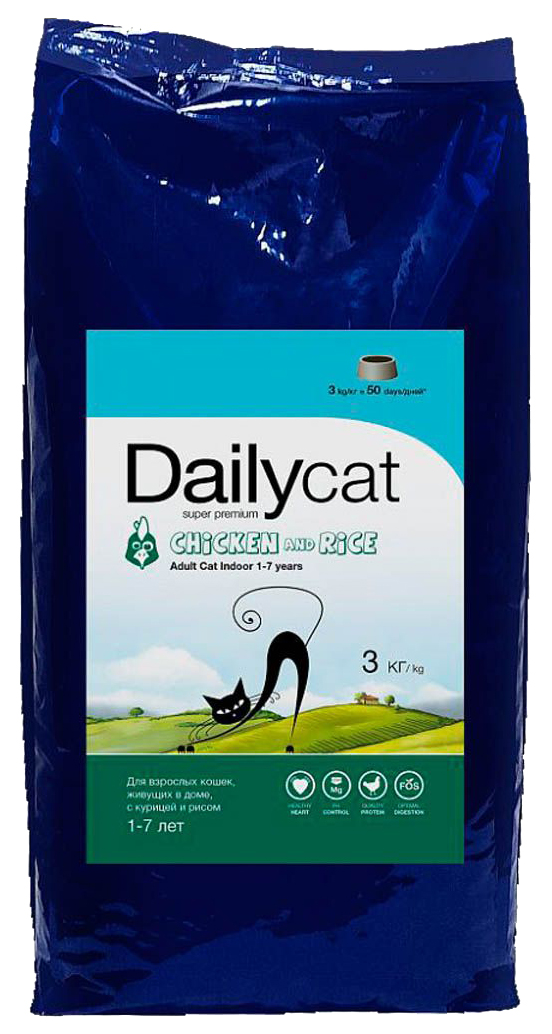 фото Сухой корм для кошек dailycat adult, мясной коктейль с курицей, 3кг