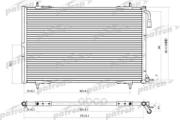 фото Радиатор кондиционера patron для peugeot 206 1.1-2.0hdi 1998- prs1089