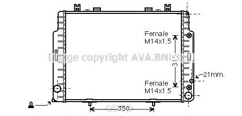 

Радиатор охлаждения двигателя Ava MSA2131