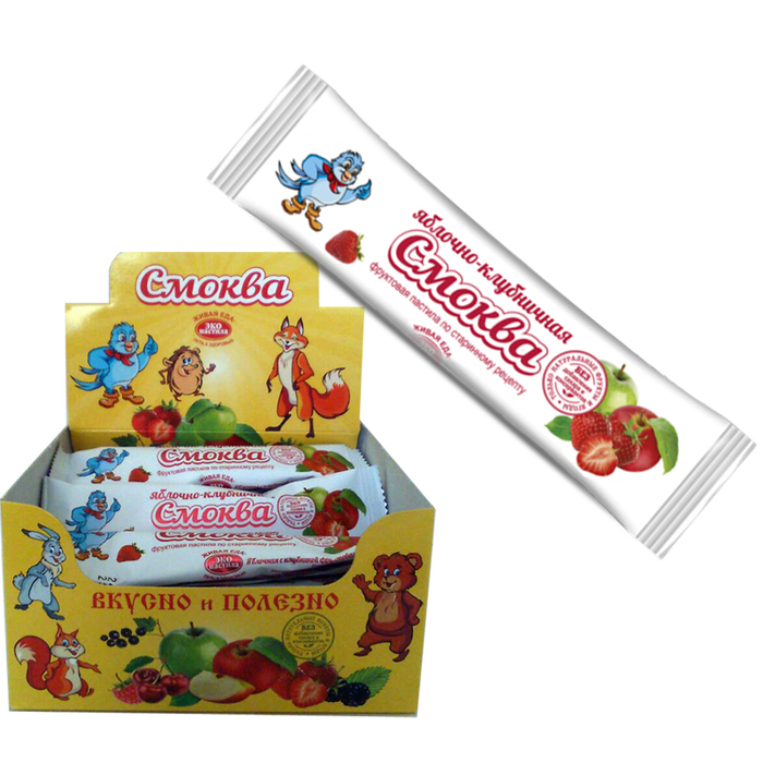 

Фруктовая пастила Смоква яблочная с клубникой