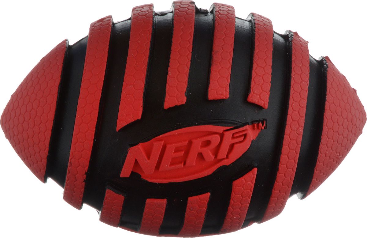 Апорт для собак NERF Мяч для регби пищащий, в ассортименте, длина 9 см