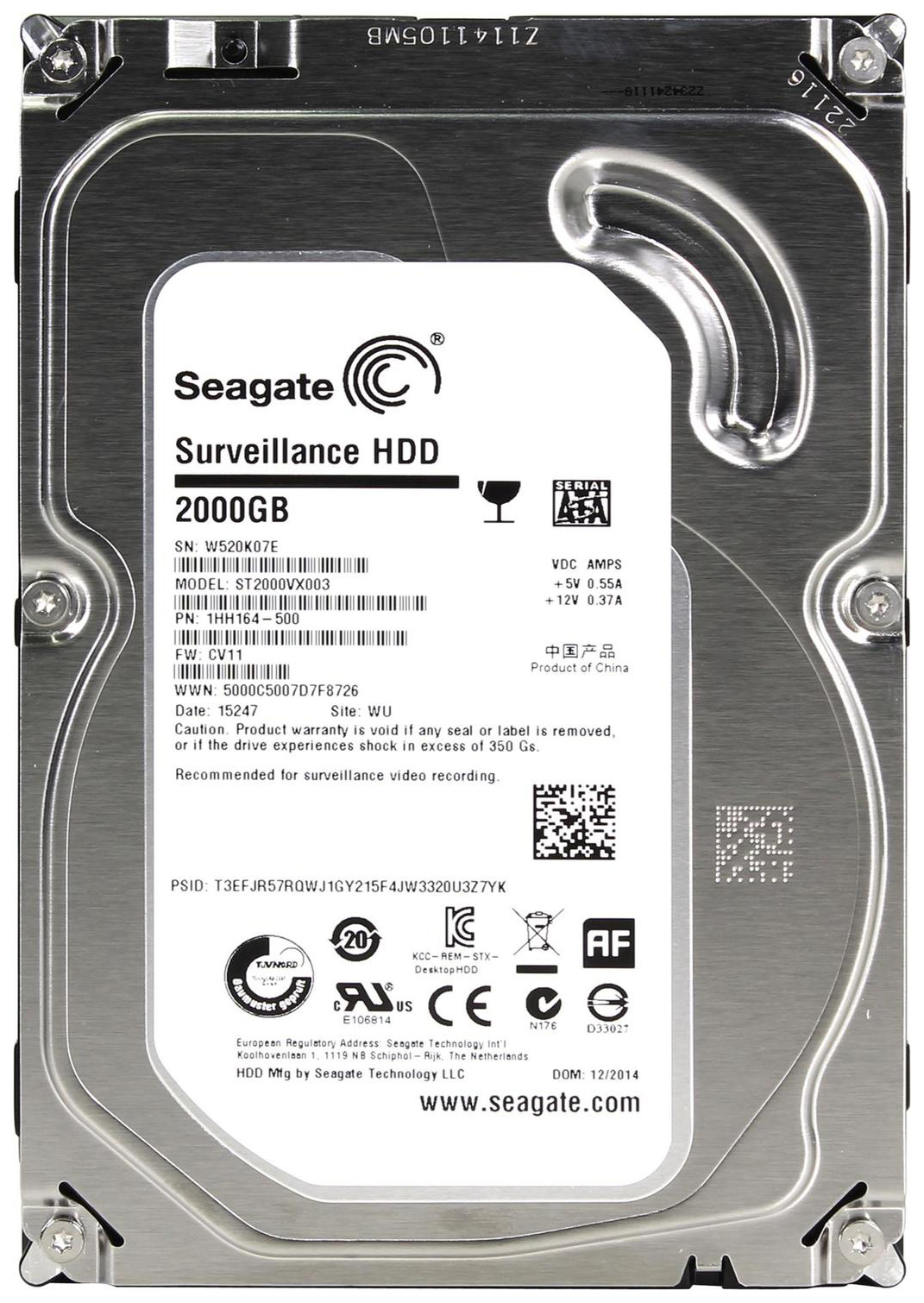 фото Внутренний жесткий диск seagate 2tb (st2000vx003)