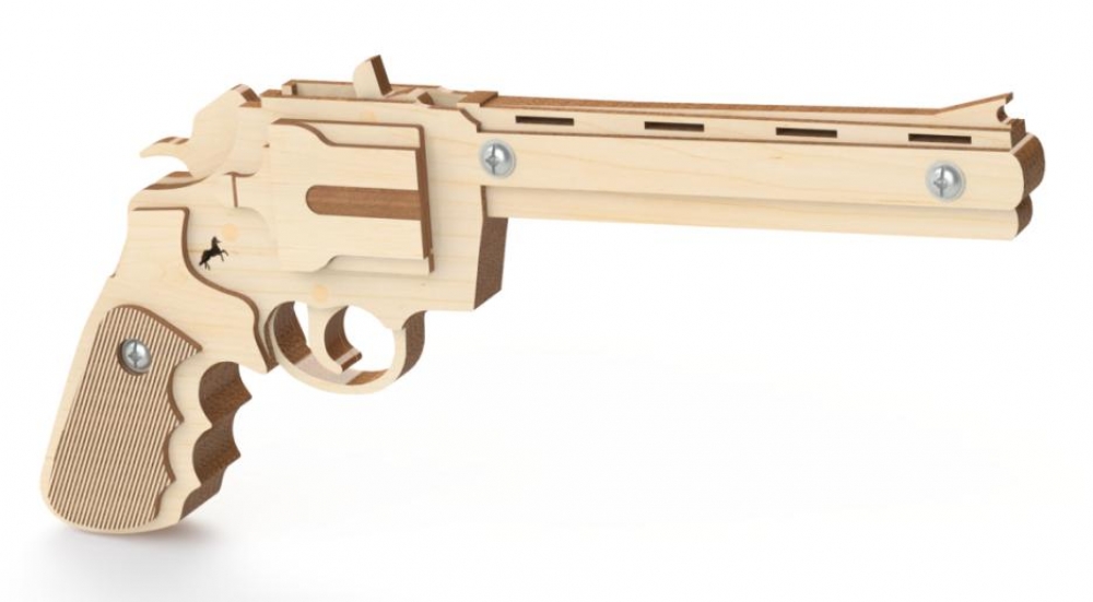 Конструктор-игрушка деревянный Древо Игр Резинкострел Револьвер