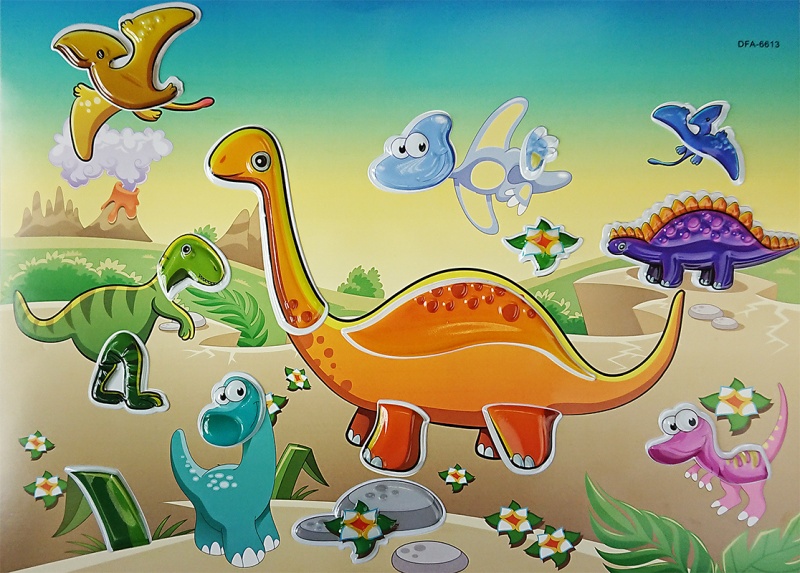 фото Color kit мозаика-стикеры 3d динозавры df-a-6613