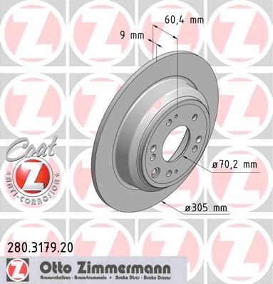 фото Тормозной диск zimmermann 280.3179.20