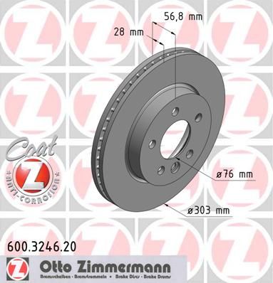 

Тормозной диск ZIMMERMANN 600.3246.20