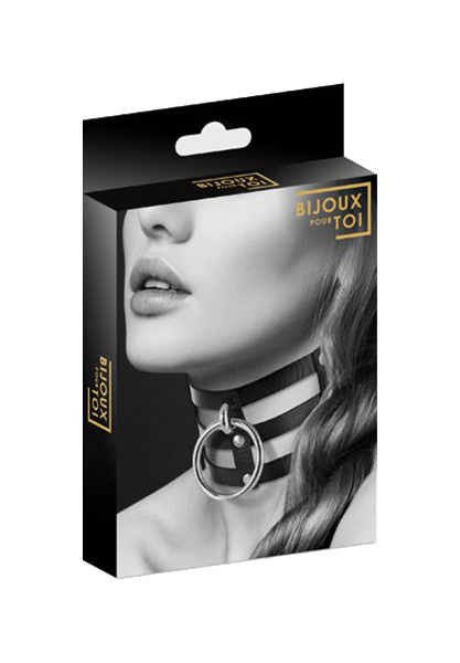 фото Чокер bijoux indiscrets choker fetish noir тройной с большим кольцом черный