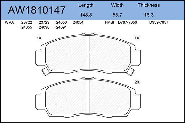 Тормозные колодки AywiParts дисковые AW1810147