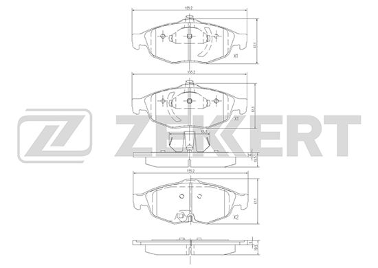 фото Комплект тормозных колодок, дисковый тормоз zekkert bs-1275