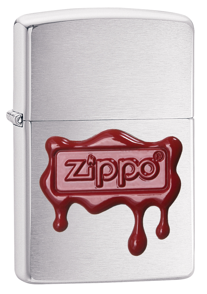 

Бензиновая зажигалка Zippo Red Wax Seal Logo Emblem Brush Finish Chrome, Red Wax Seal Logo Emblem
