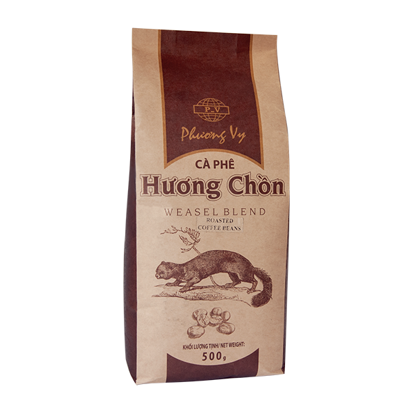 Кофе вьетнамский в зернах Phuong Vy Weasel Blend ласка-чон 500 г