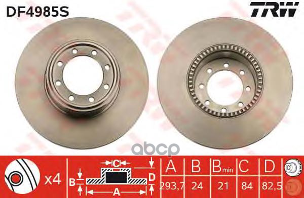фото Тормозной диск trw/lucas для df4985s